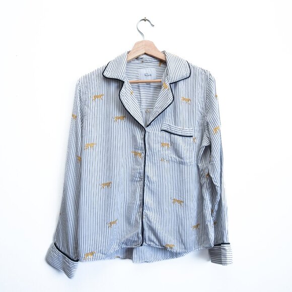 Rails Cheetah Striped Long Sleeves Pajama Top "Clara" - Picture 2 of 7